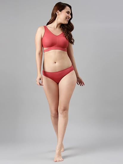Enamor Cotton Rich Lining for Shaping and Support Women's Everyday Fashion Bralette - Plunge Neckline, Non-Padded, Wirefree, Full-Coverage - F110